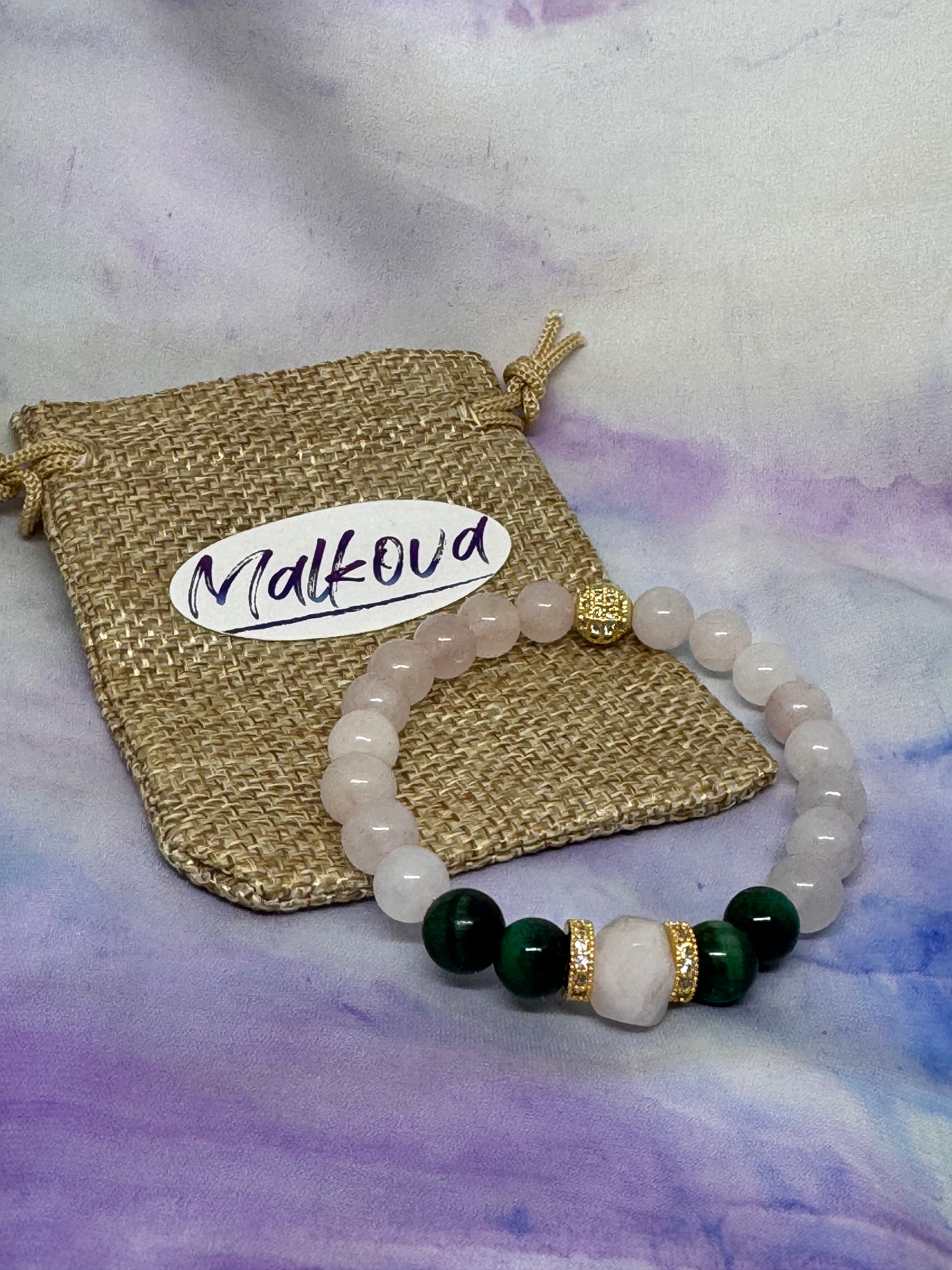 Malkova – Rose Quartz & Tiger’s Eye Bracelet