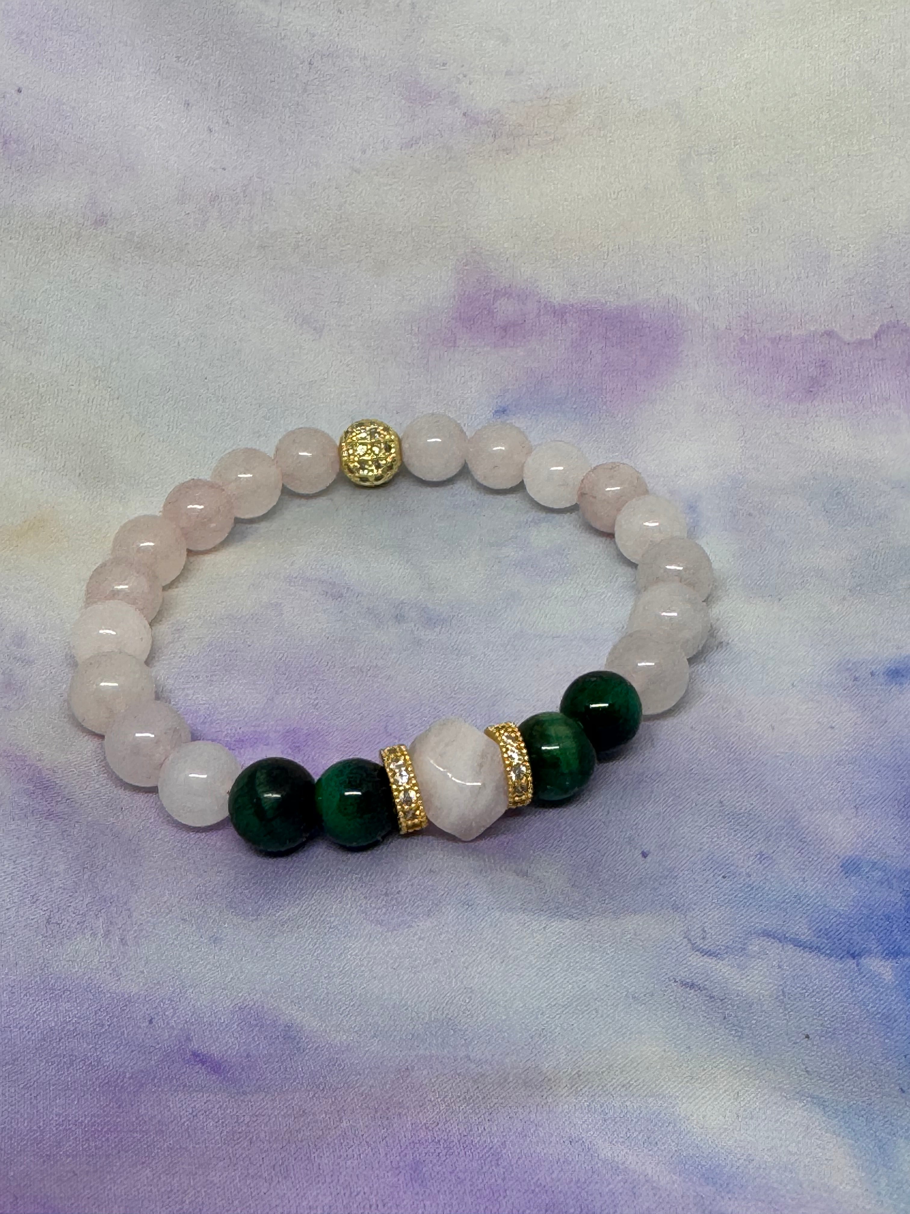 Malkova – Rose Quartz & Tiger’s Eye Bracelet