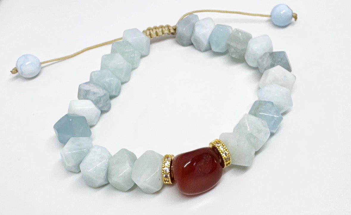 Malkova Aquamarine & Amber Intention Bracelet