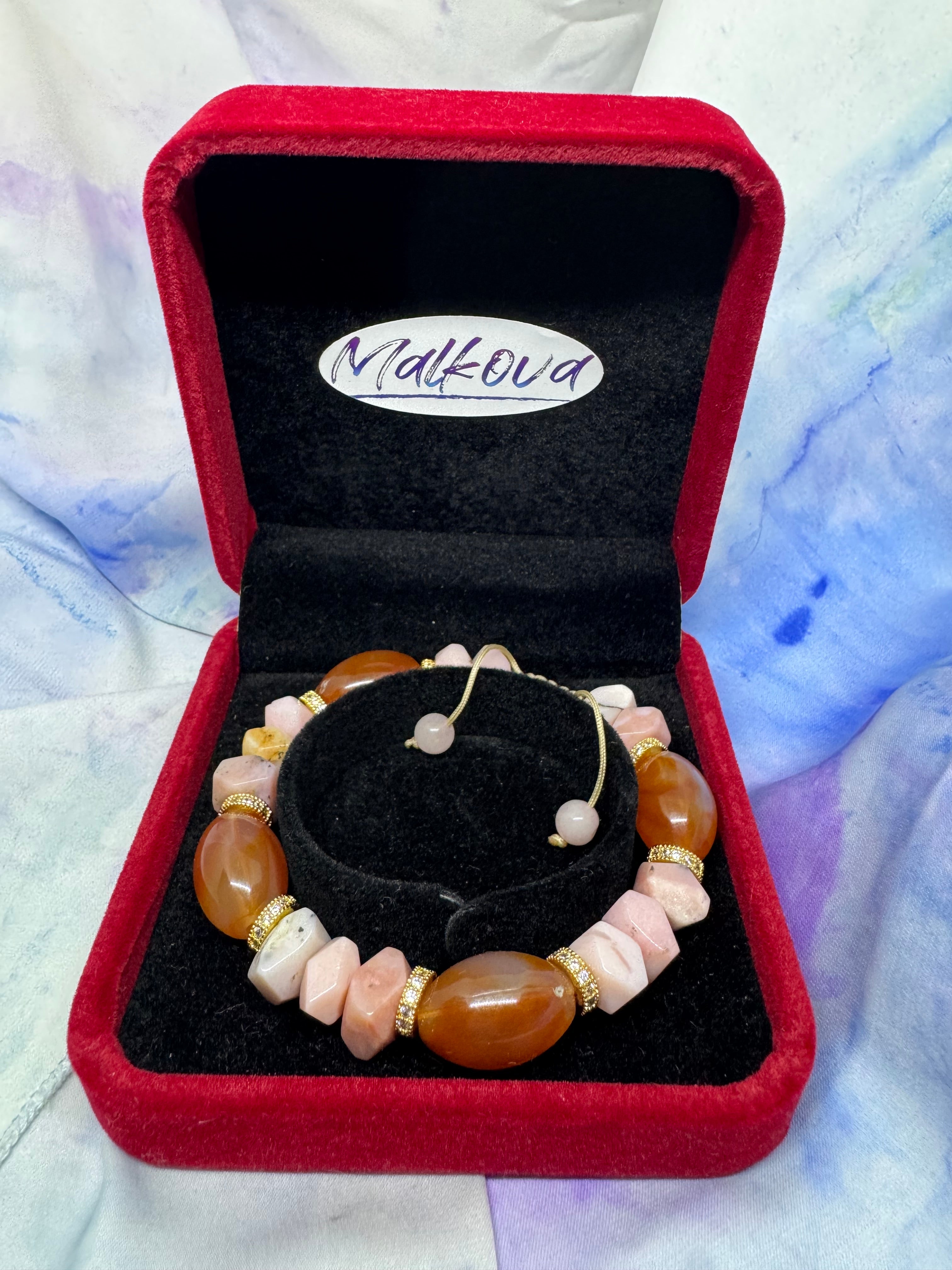 Malkova Carnelian & Pink Opal Feminine Flow Bracelet