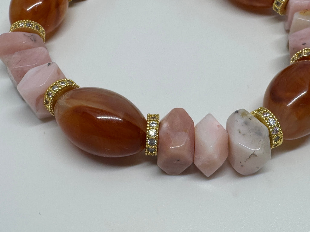 Malkova Carnelian & Pink Opal Feminine Flow Bracelet