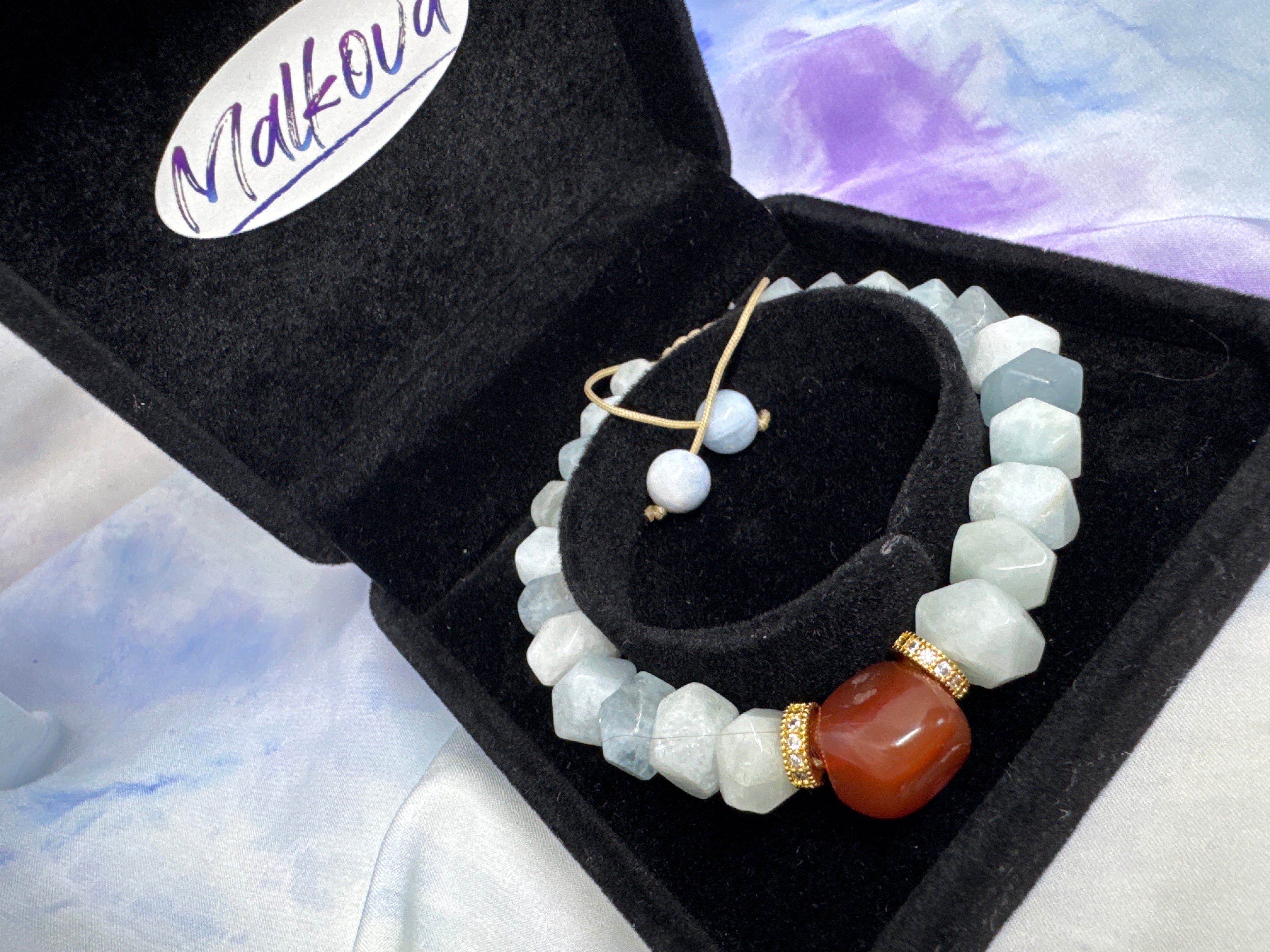 Malkova Aquamarine & Amber Intention Bracelet