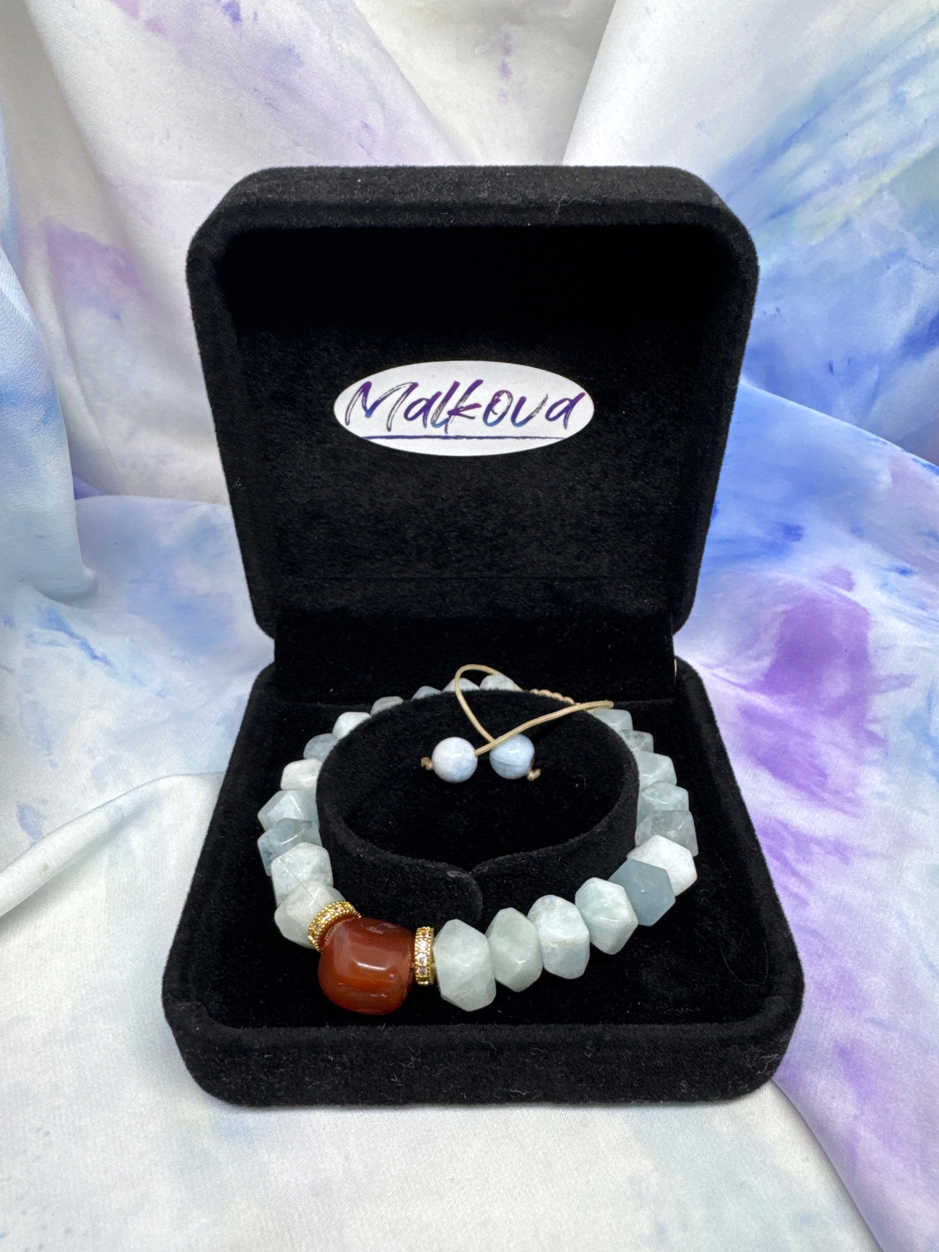 Malkova Aquamarine & Amber Intention Bracelet